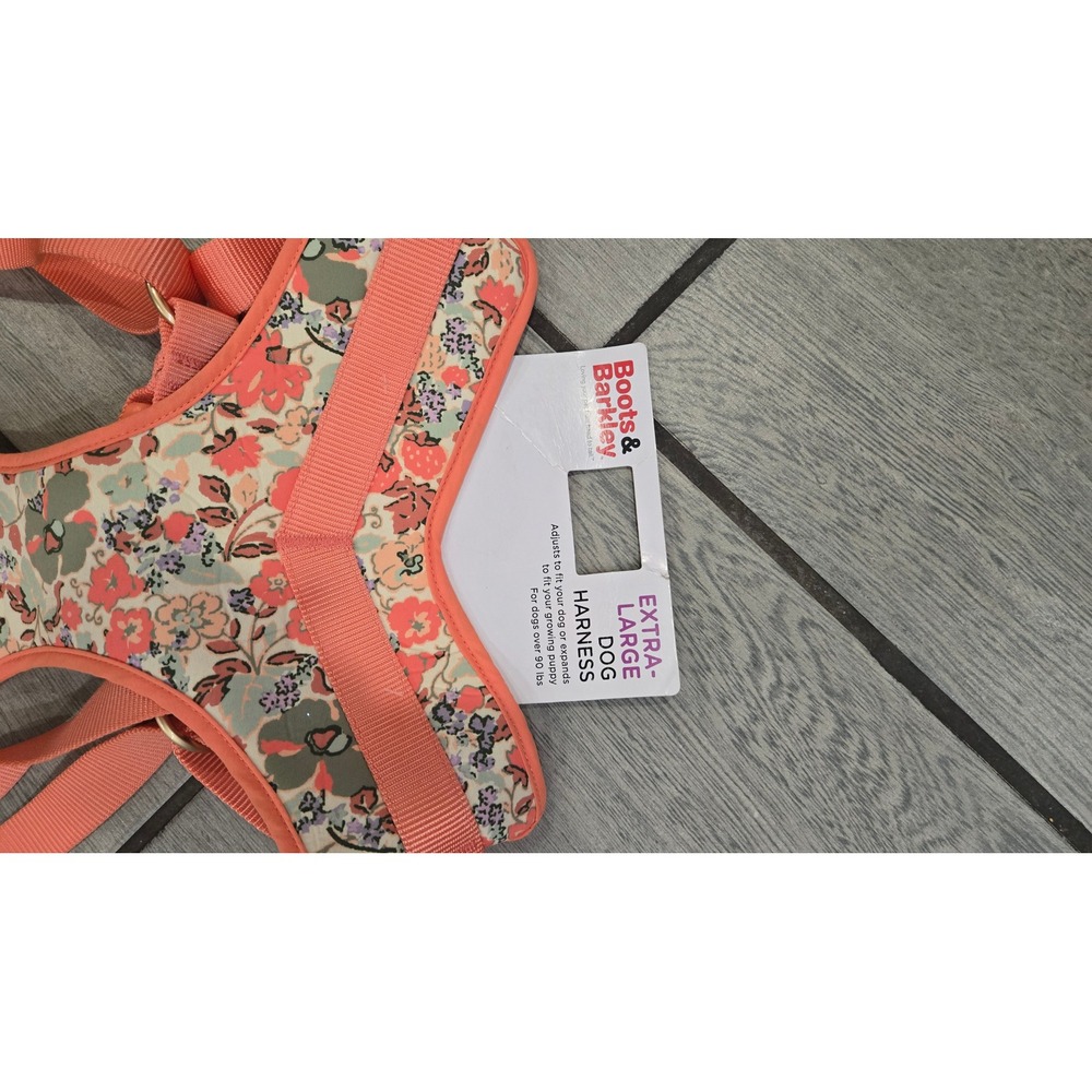 Boots & Barkley Extra Large Floral Print Dog‎ Harness Coral Pink New